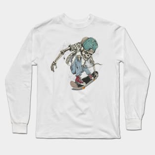 Halloween Skull Skate Long Sleeve T-Shirt